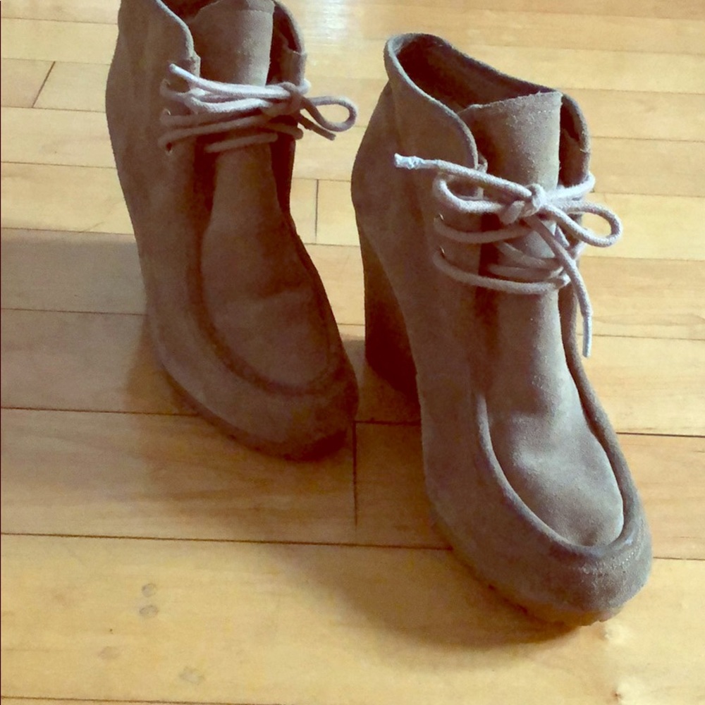 MK shoes- suede wedge booties.